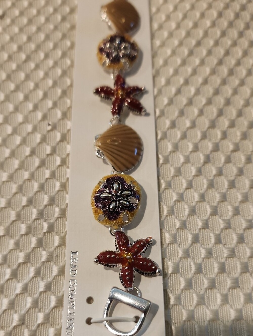 IC COLLECTION Gold Tone Bracelet with Starfish & Shell Charms *2 For $15* - Picture 4 of 7